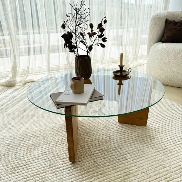 Konferenčný stolík Mia - Oak, Transparent