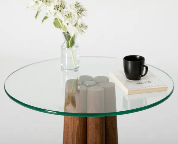 Konferenčný stolík Thales - Walnut, Transparent