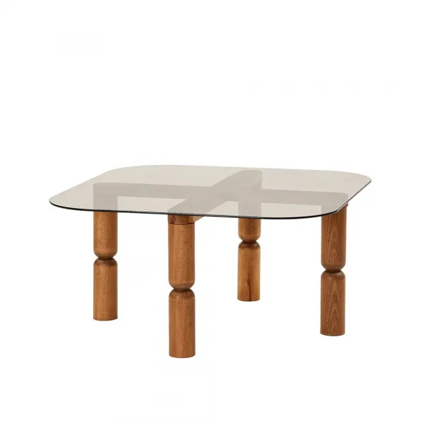 Konferenčný stolík Kei - Walnut, Bronze