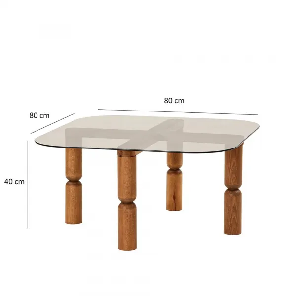 Konferenčný stolík Kei - Walnut, Bronze