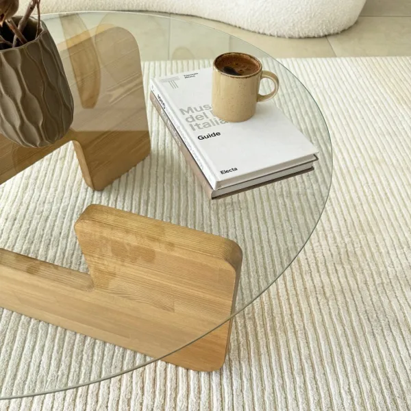 Konferenčný stolík Mia - Oak, Transparent