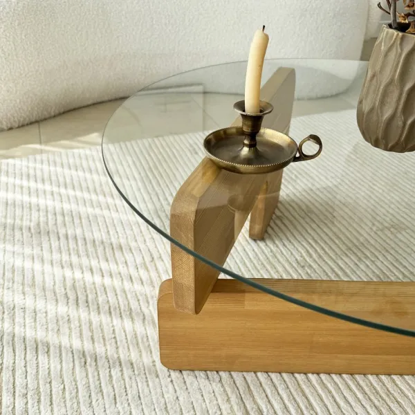 Konferenčný stolík Mia - Oak, Transparent