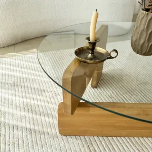 Konferenčný stolík Mia - Oak, Transparent