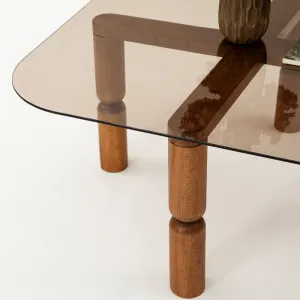 Konferenčný stolík Kei - Walnut, Bronze
