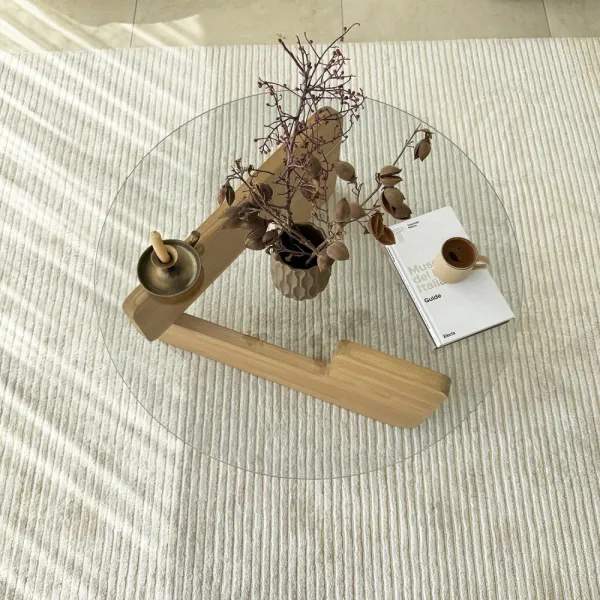 Konferenčný stolík Mia - Oak, Transparent