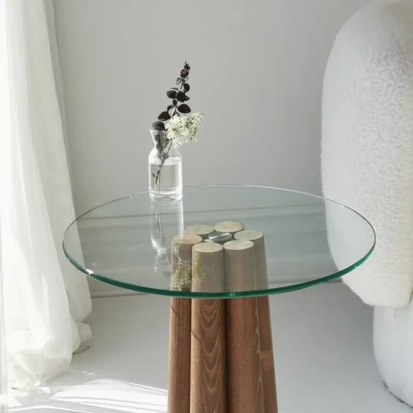 Konferenčný stolík Thales - Walnut, Transparent