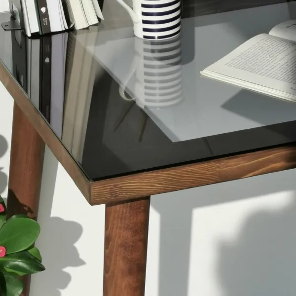 Písací stôl Cozy Çalışma Masası Ahşap Temperli Cam
