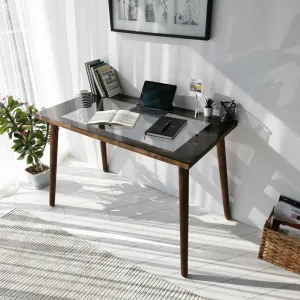 Písací stôl Cozy Çalışma Masası Ahşap Temperli Cam