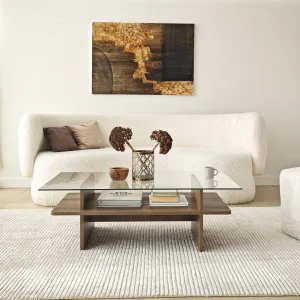 Konferenčný stolík Saga Rectangle - Walnut, Transparent