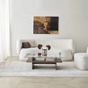 Konferenčný stolík Saga Rectangle - Walnut, Transparent