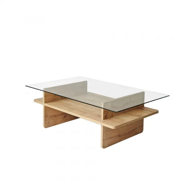 Konferenčný stolík Saga Rectangle - Sapphire, Transparent