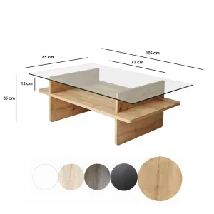 Konferenčný stolík Saga Rectangle - Sapphire, Transparent