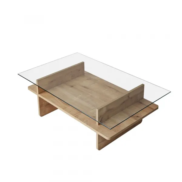Konferenčný stolík Saga Rectangle - Sapphire, Transparent