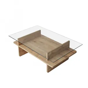 Konferenčný stolík Saga Rectangle - Sapphire, Transparent