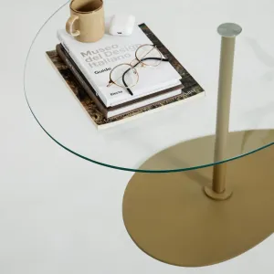 Konferenčný stolík Porto - Transparent, Gold