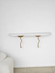 Nástenná polica Edera - Gold, White