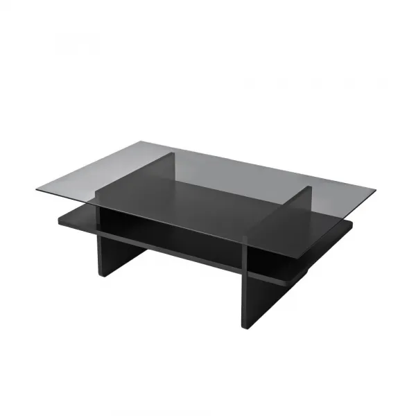 Konferenčný stolík Saga Rectangle - Black, Fume