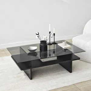 Konferenčný stolík Saga Rectangle - Black, Fume