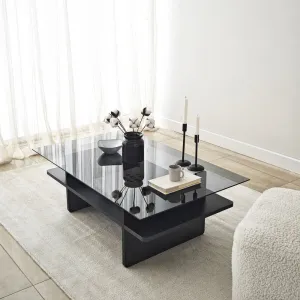 Konferenčný stolík Saga Rectangle - Black, Fume