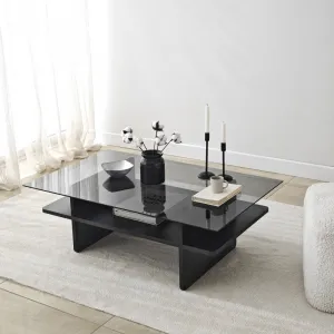 Konferenčný stolík Saga Rectangle - Black, Fume