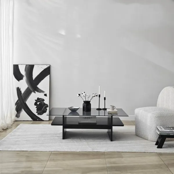 Konferenčný stolík Saga Rectangle - Black, Fume