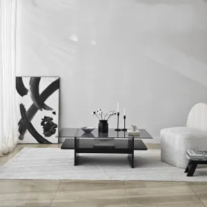 Konferenčný stolík Saga Rectangle - Black, Fume