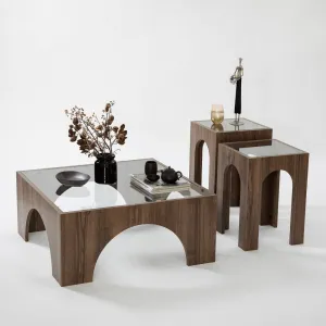 Konferenčný stolík Seine - Transparent, Walnut