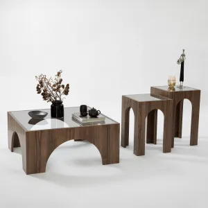 Konferenčný stolík Seine - Transparent, Walnut