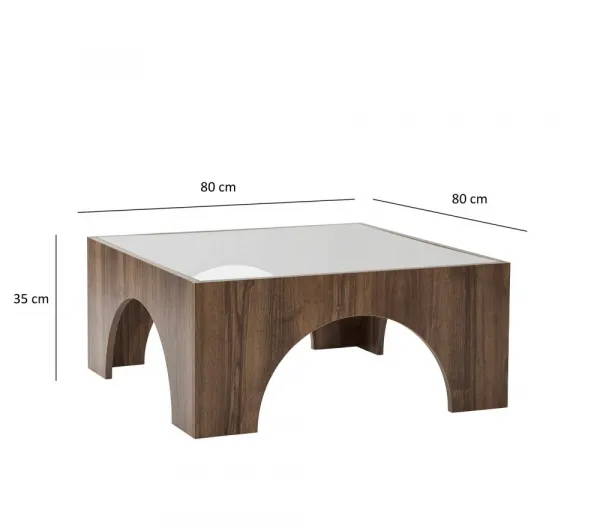 Konferenčný stolík Seine - Transparent, Walnut