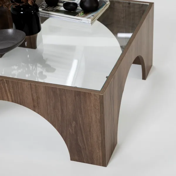 Konferenčný stolík Seine - Transparent, Walnut