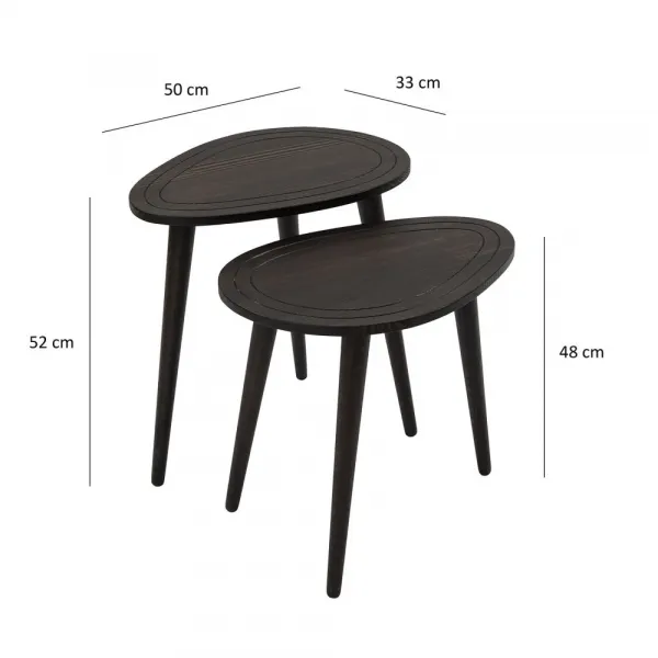 Sada odkladacích stolíkov (2 kusy) Sweet Set - Anthracite