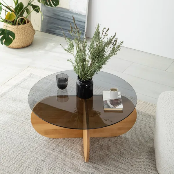 Konferenčný stolík Bubble Wood - Fume, Oak