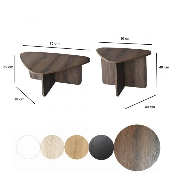 Súprava konferenčných stolíkov Ballare Set - Walnut
