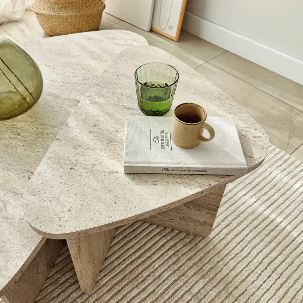 Súprava konferenčných stolíkov Ballare Set - Travertine