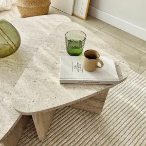 Súprava konferenčných stolíkov Ballare Set - Travertine