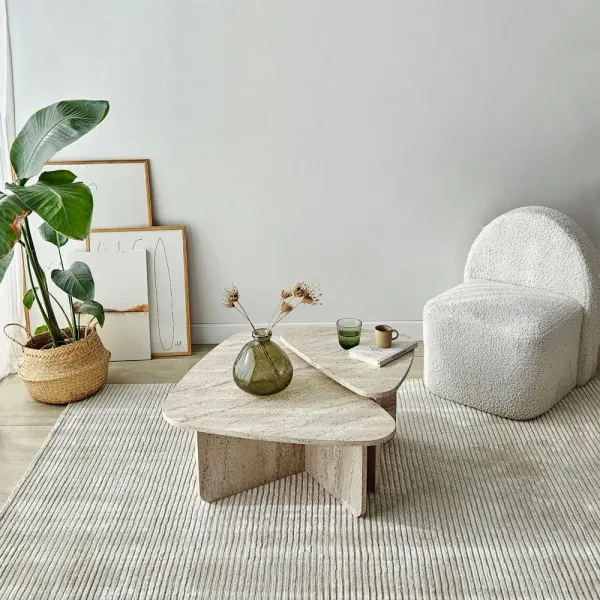 Súprava konferenčných stolíkov Ballare Set - Travertine