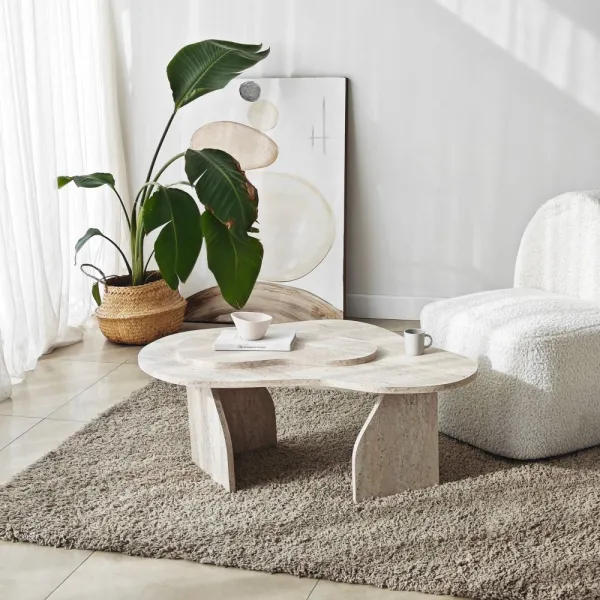 Konferenčný stolík Melted - Travertine