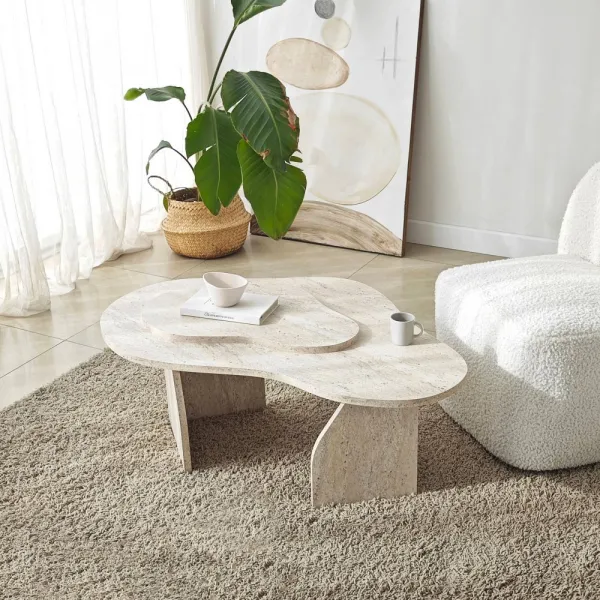 Konferenčný stolík Melted - Travertine