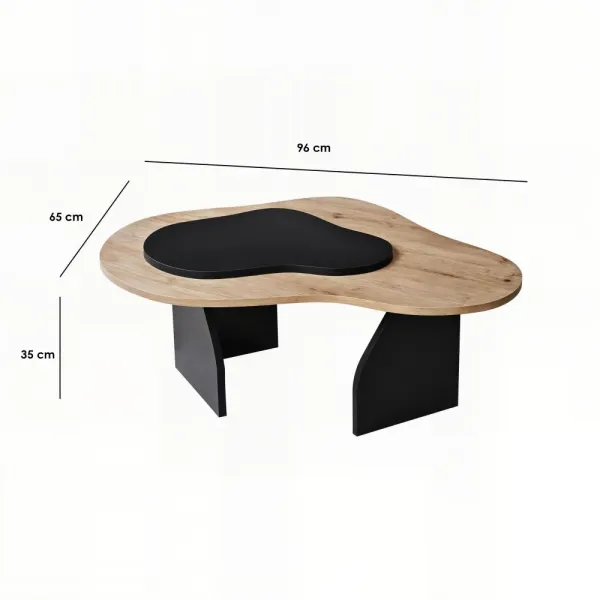 Konferenčný stolík Melted - Sapphire Oak, Black