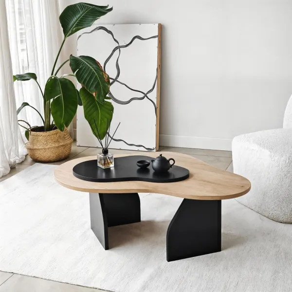 Konferenčný stolík Melted - Sapphire Oak, Black