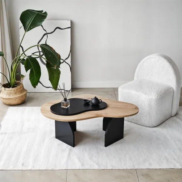 Konferenčný stolík Melted - Sapphire Oak, Black