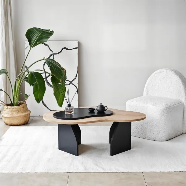 Konferenčný stolík Melted - Sapphire Oak, Black