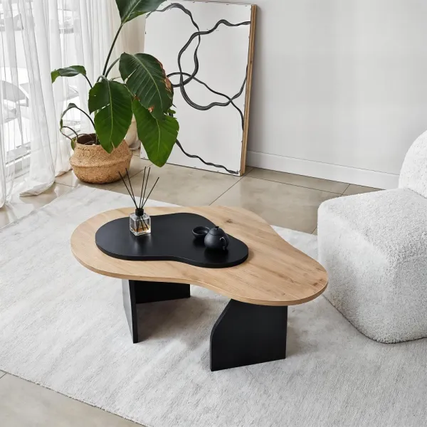 Konferenčný stolík Melted - Sapphire Oak, Black