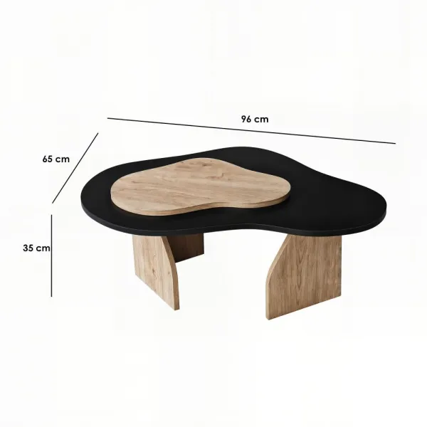Konferenčný stolík Melted - Black, Sapphire Oak