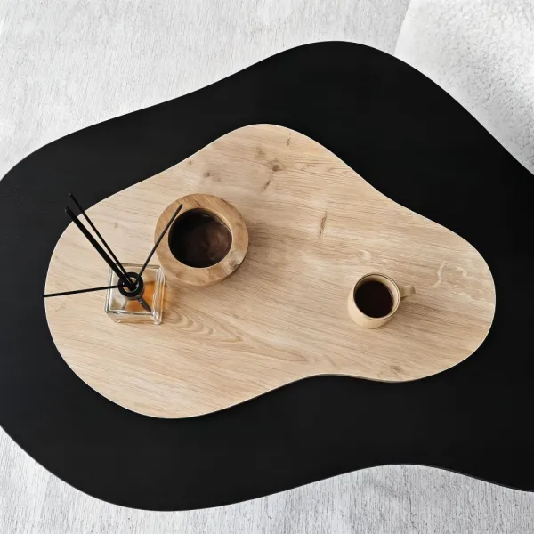 Konferenčný stolík Melted - Black, Sapphire Oak