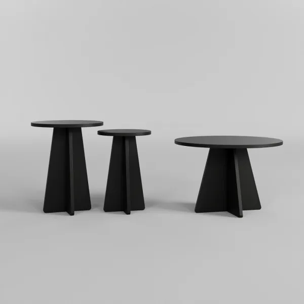 Súprava konferenčných stolíkov Mushroom 3 - Black