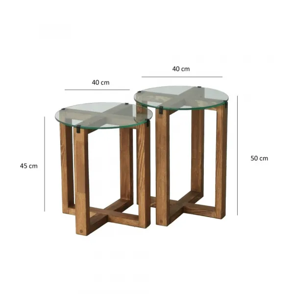 Sada odkladacích stolíkov (2 kusy) Amalfi - Walnut