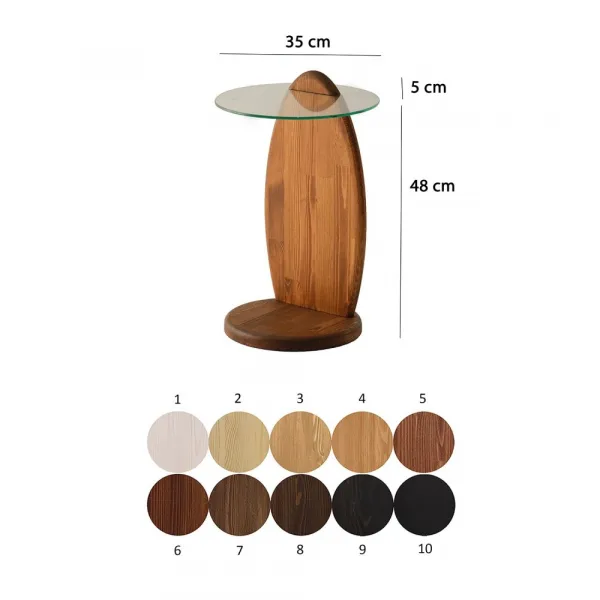 Príručný stolík / Odkladací stolík Surf - Chesnut, Transparent