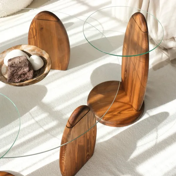 Príručný stolík / Odkladací stolík Surf - Chesnut, Transparent