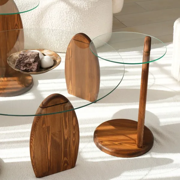 Príručný stolík / Odkladací stolík Surf - Chesnut, Transparent